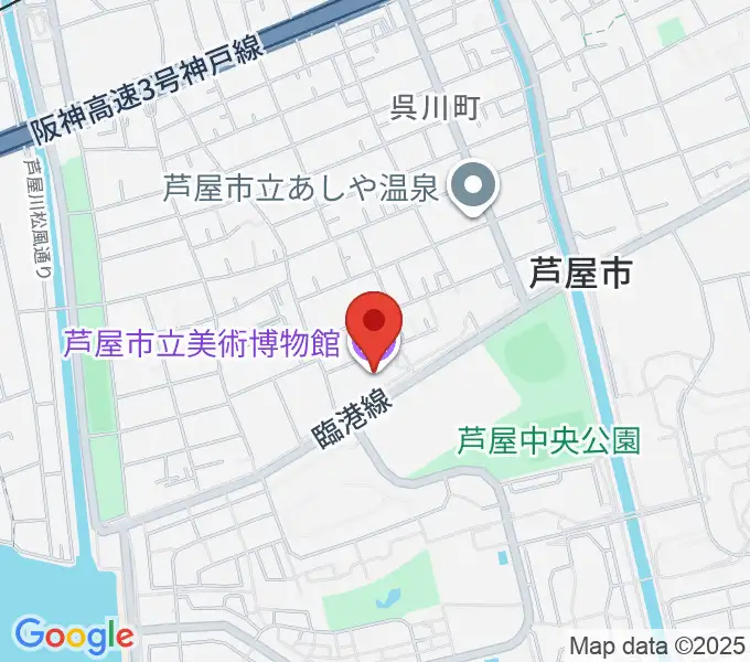 芦屋市立美術博物館の地図