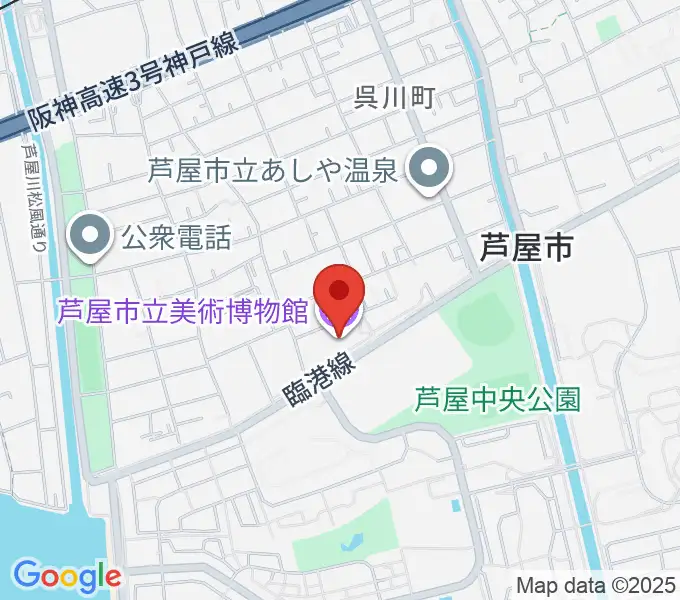 芦屋市立美術博物館の地図