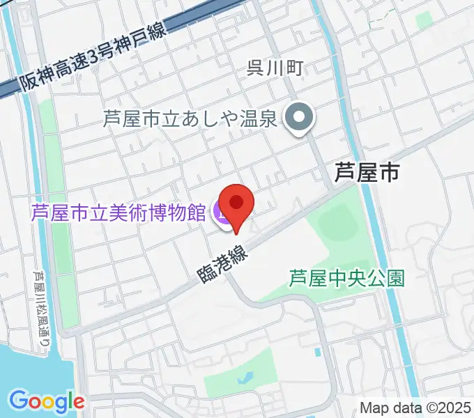 芦屋市立美術博物館の地図