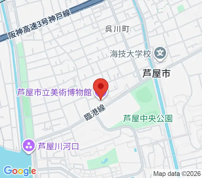 芦屋市立美術博物館の地図