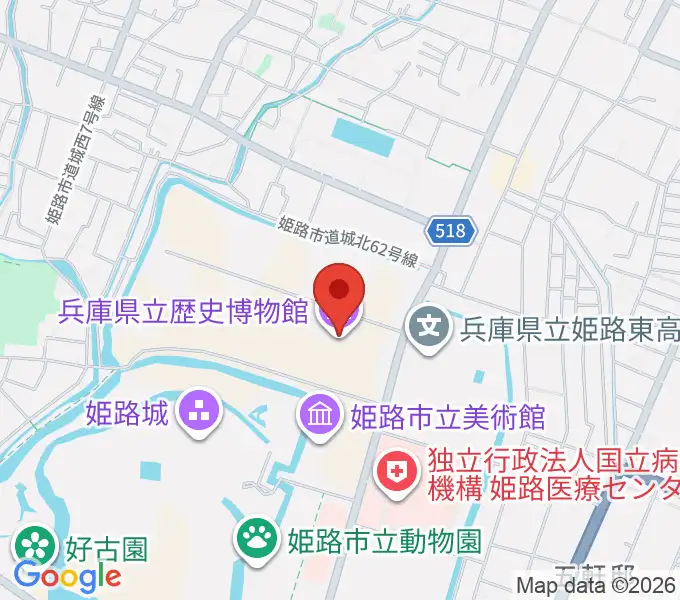 兵庫県立歴史博物館の地図