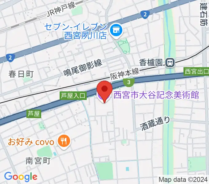 西宮市大谷記念美術館の地図