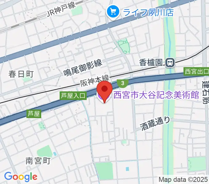 西宮市大谷記念美術館の地図