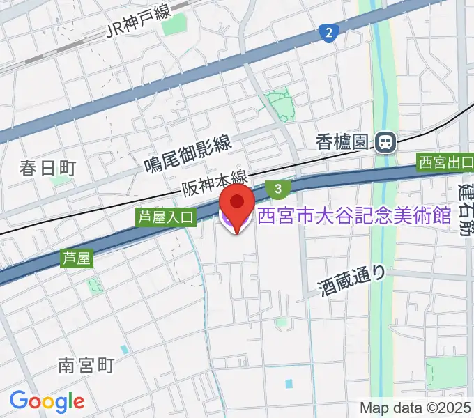 西宮市大谷記念美術館の地図