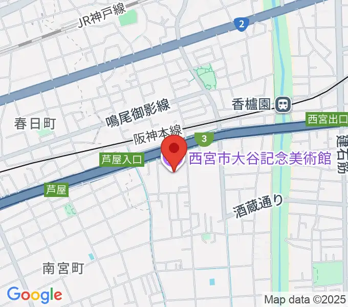 西宮市大谷記念美術館の地図