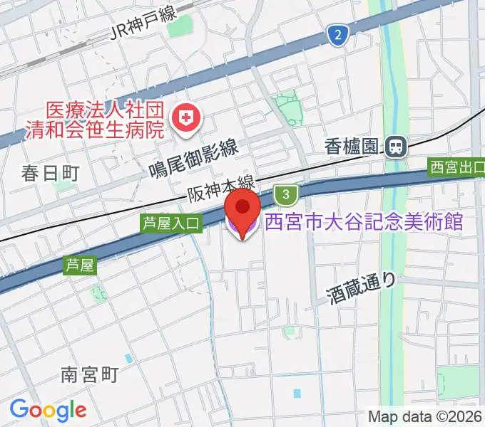 西宮市大谷記念美術館の地図