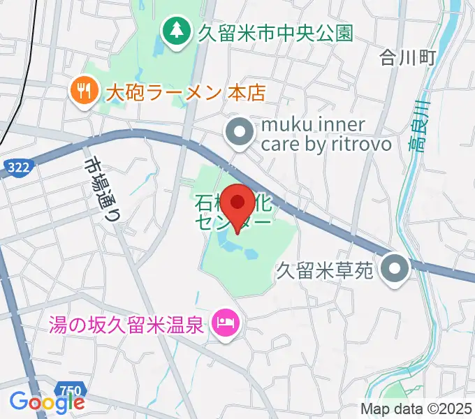 久留米市美術館の地図