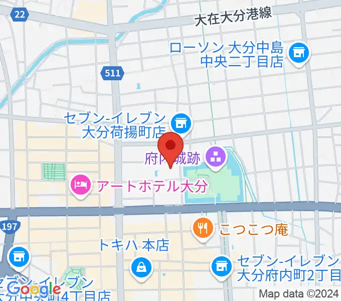 大分市アートプラザの地図