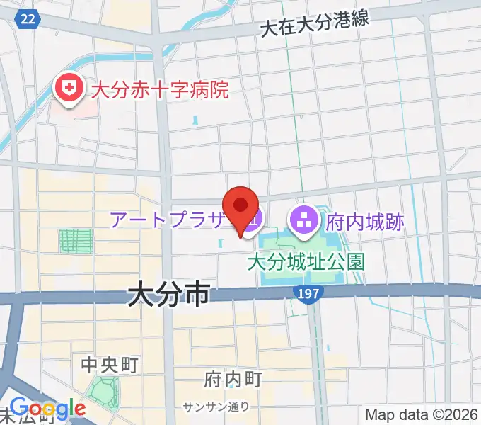 大分市アートプラザの地図