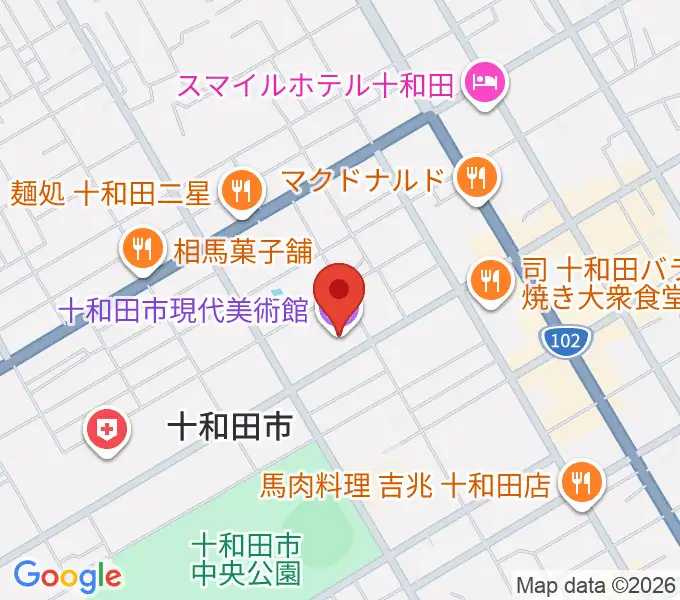 十和田市現代美術館の地図