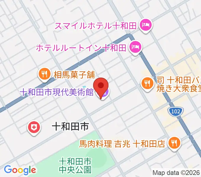 十和田市現代美術館の地図