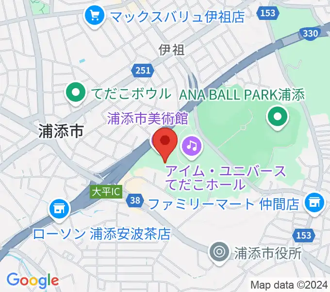 浦添市美術館の地図