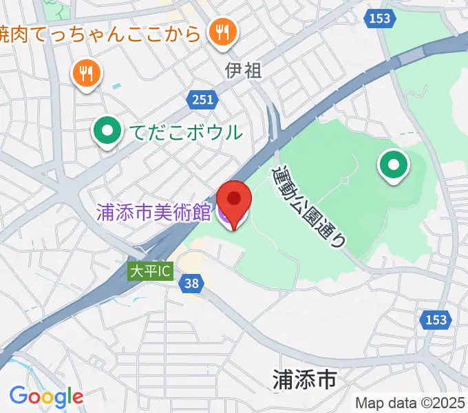 浦添市美術館の地図