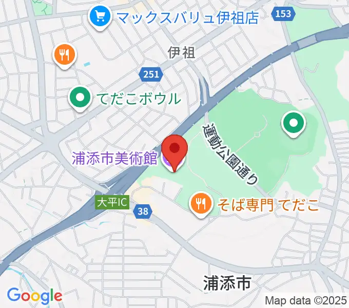 浦添市美術館の地図
