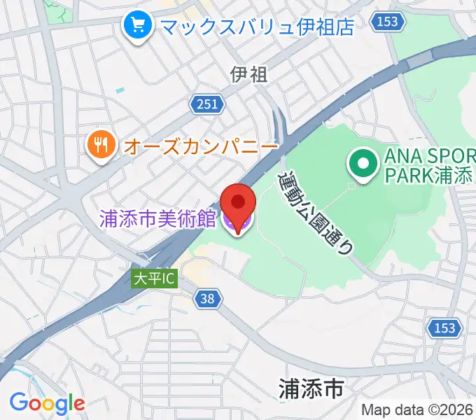 浦添市美術館の地図