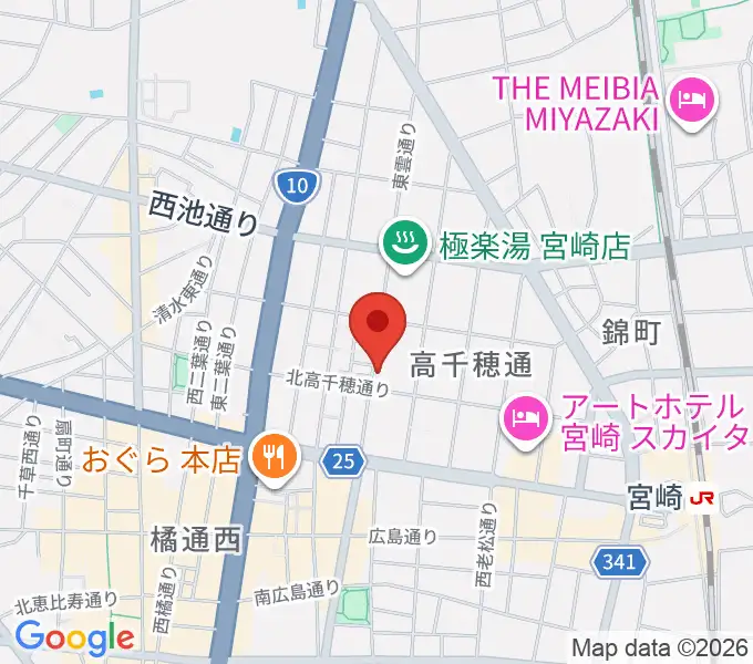 宮崎キネマ館の地図