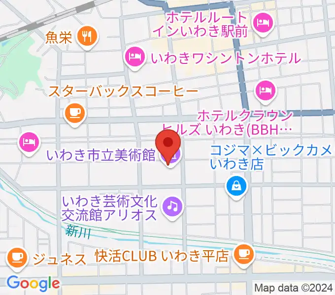 いわき市立美術館の地図