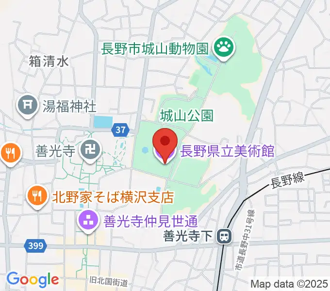 長野県立美術館の地図