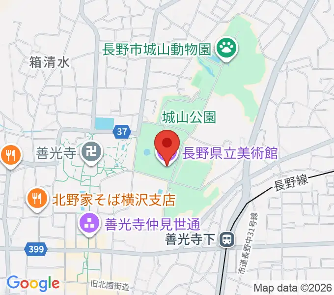 長野県立美術館の地図