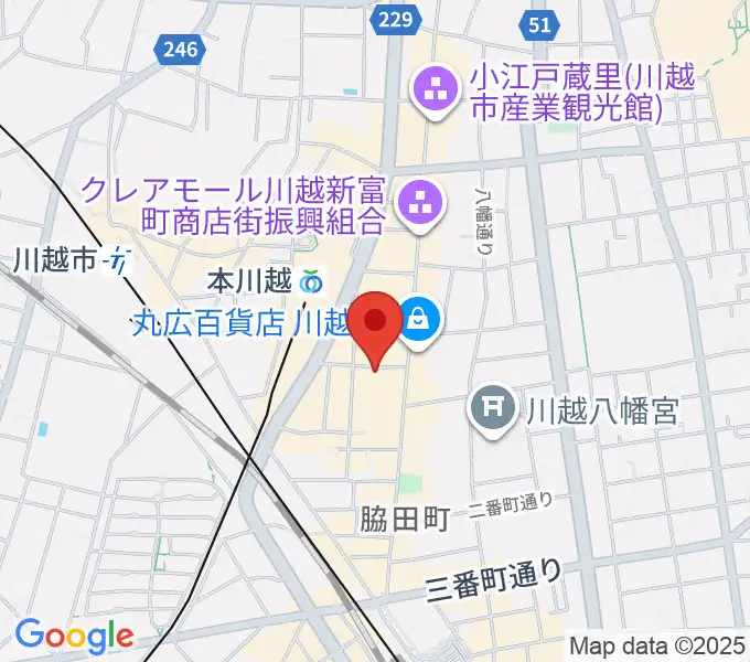 T.S.G.楽器店の地図