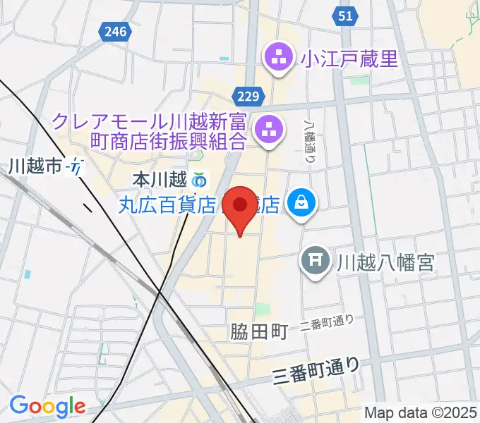 T.S.G.楽器店の地図