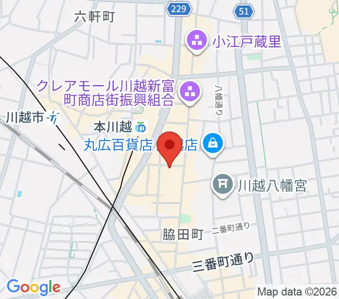T.S.G.楽器店の地図