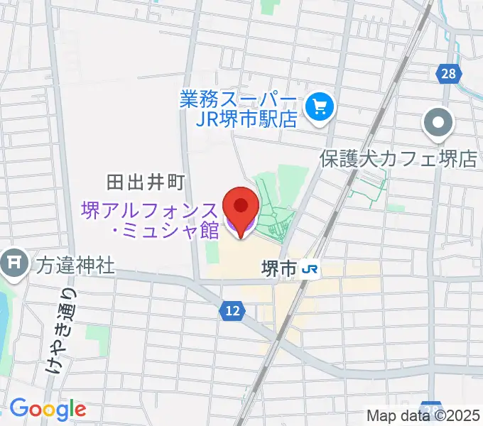 堺アルフォンス・ミュシャ館（堺市立文化館）の地図