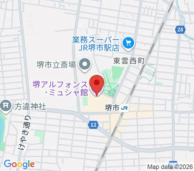 堺アルフォンス・ミュシャ館(堺市立文化館)の地図