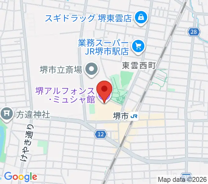 堺アルフォンス・ミュシャ館の地図
