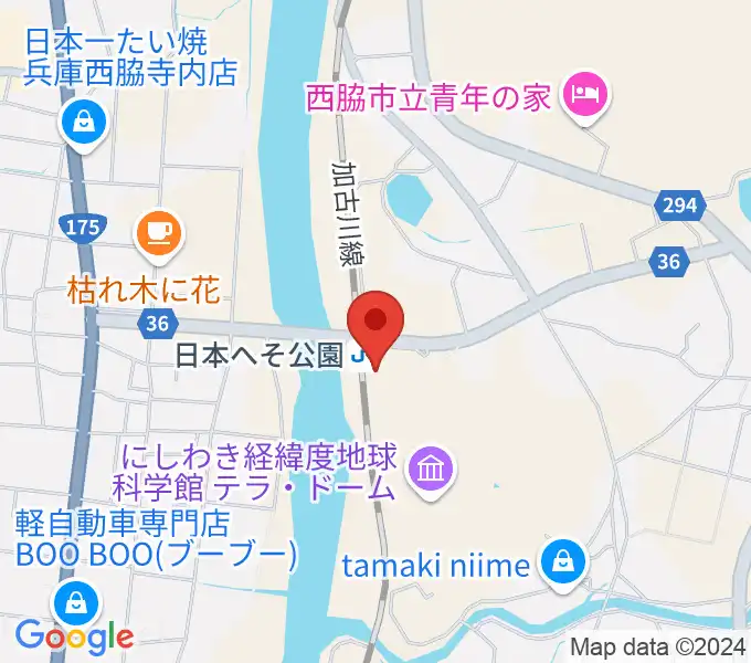 西脇市岡之山美術館の地図