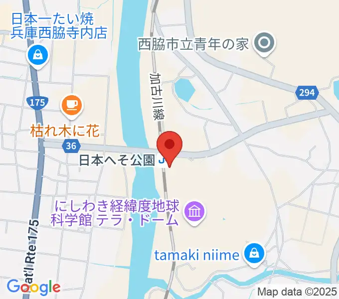 西脇市岡之山美術館の地図