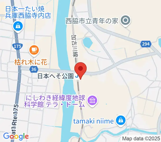 西脇市岡之山美術館の地図