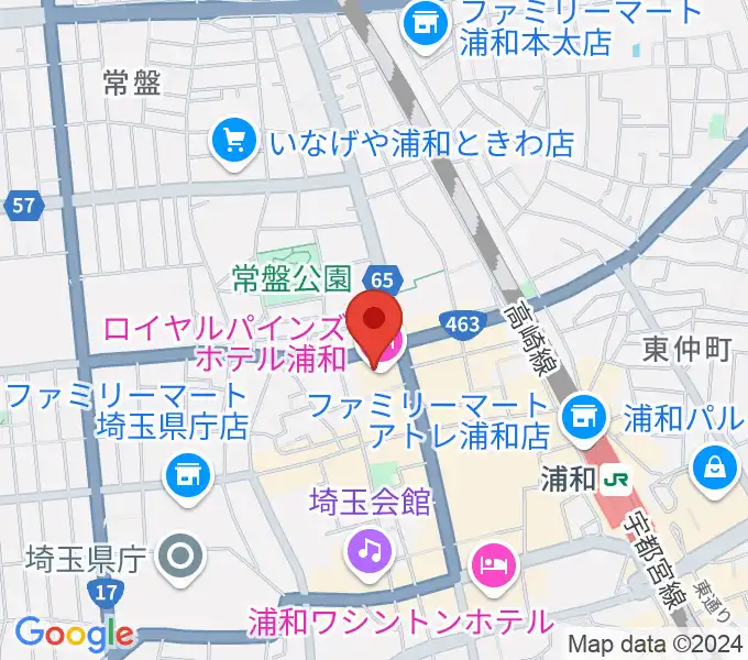 うらわ美術館の地図