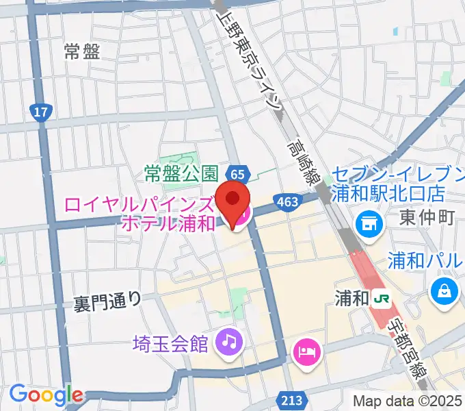 うらわ美術館の地図