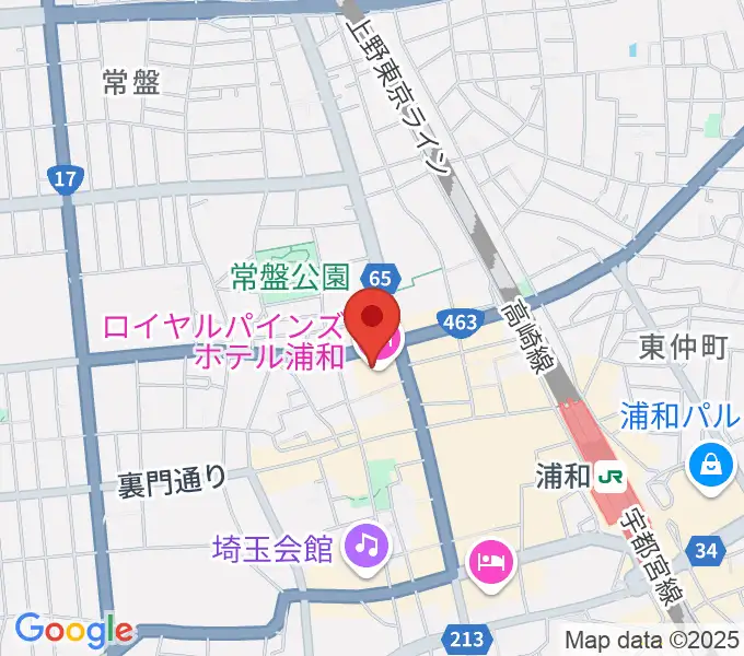 うらわ美術館の地図