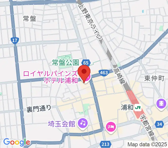 うらわ美術館の地図