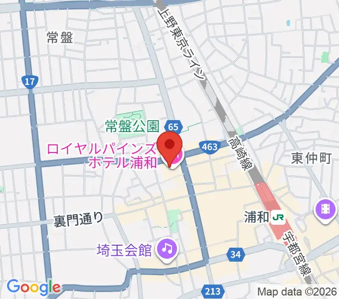 うらわ美術館の地図