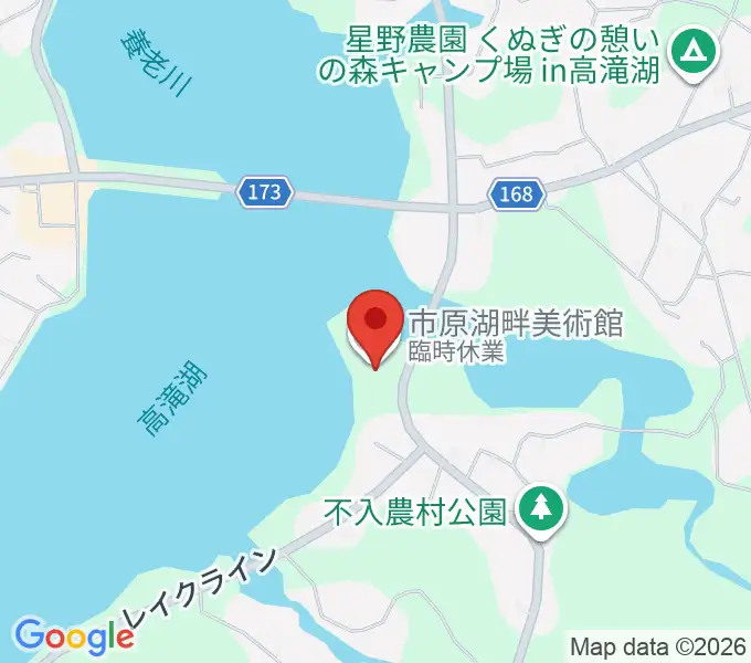 市原湖畔美術館の地図
