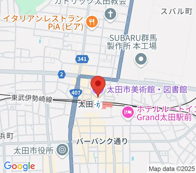 太田市美術館・図書館の地図