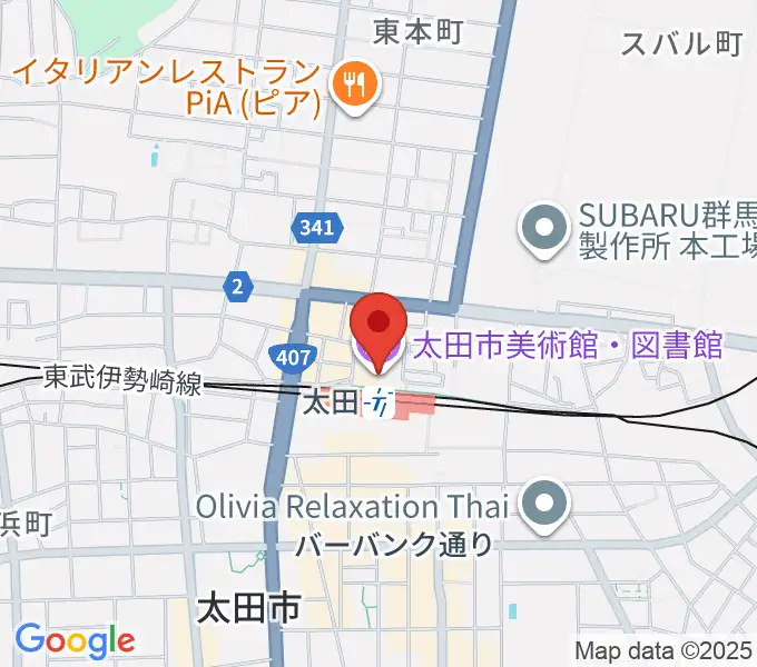 太田市美術館・図書館の地図