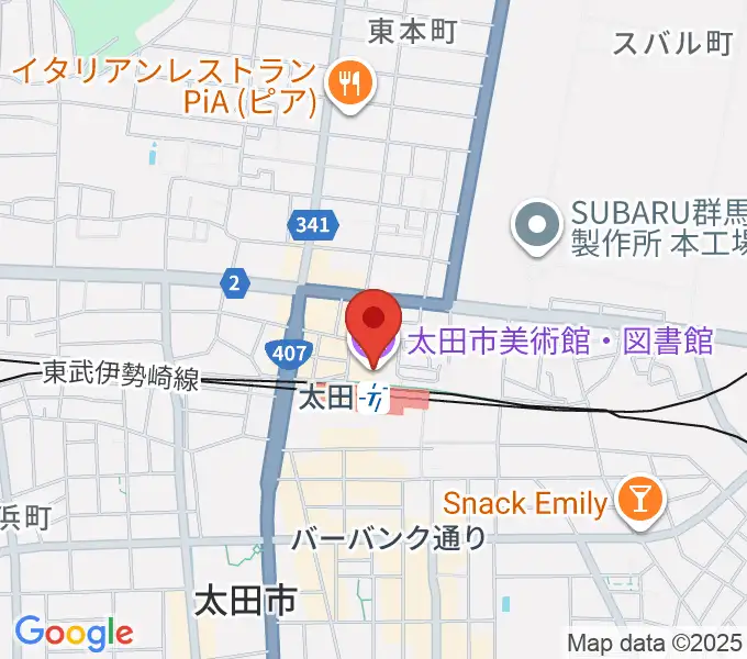 太田市美術館・図書館の地図