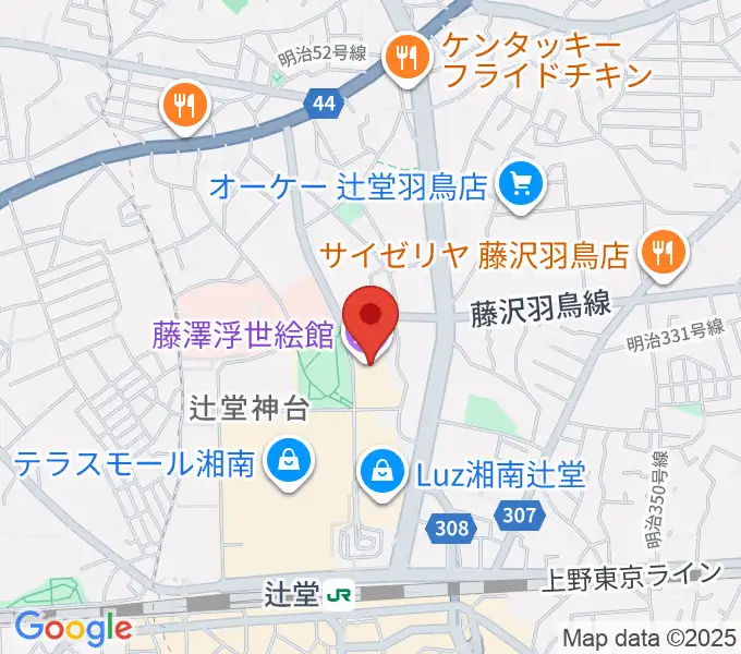 藤澤浮世絵館の地図