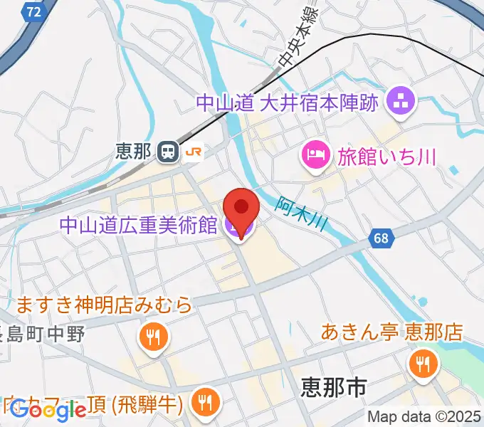 中山道広重美術館の地図