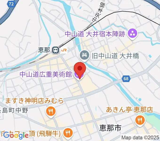 中山道広重美術館の地図