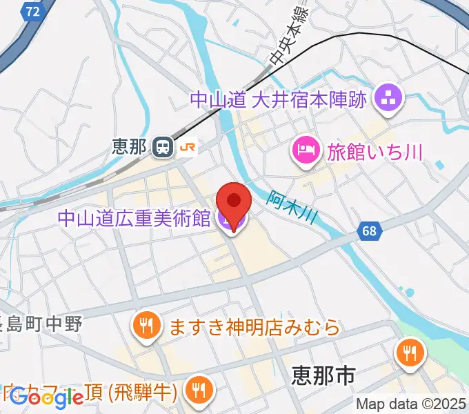 中山道広重美術館の地図