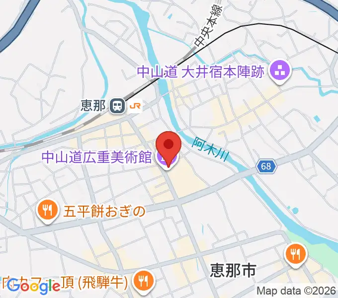 中山道広重美術館の地図