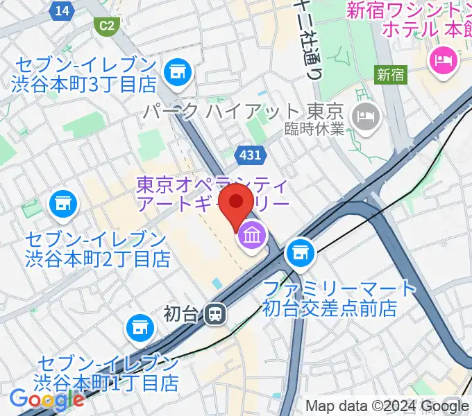 東京オペラシティアートギャラリーの地図