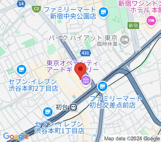 東京オペラシティアートギャラリーの地図