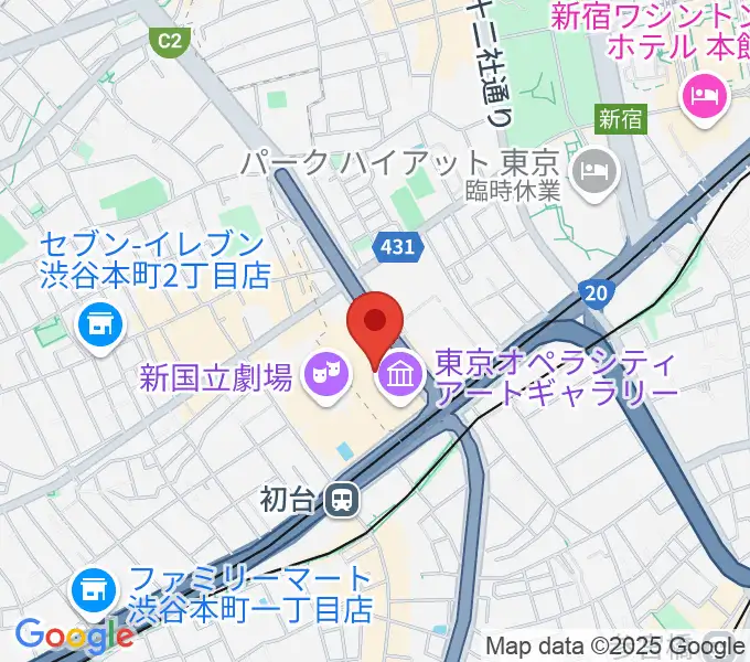 東京オペラシティアートギャラリーの地図