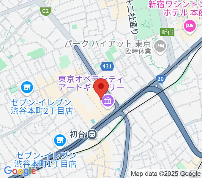 東京オペラシティアートギャラリーの地図